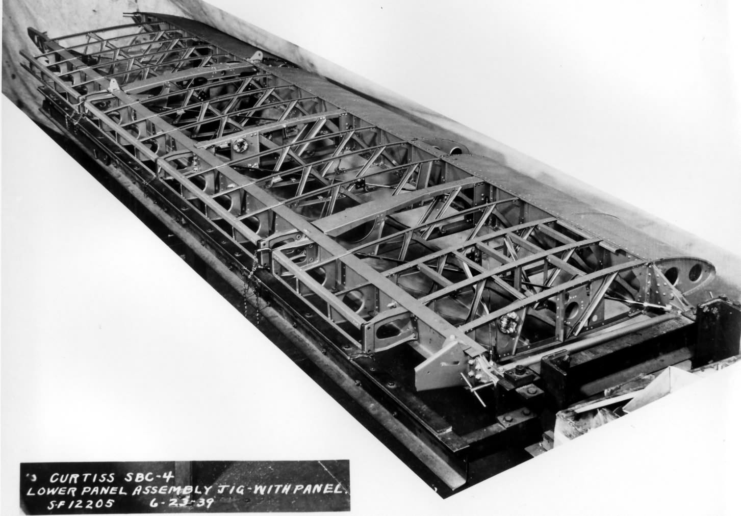 SBC-4 lower wing panel skeleton
