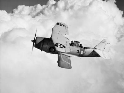 SBC-3 Helldiver BuNo 0571 3-S-1 of the VS-3 in flight 3
