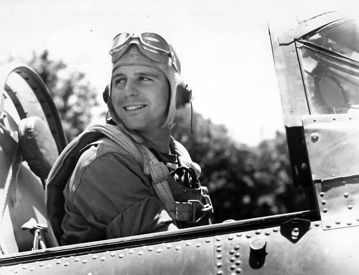 USMC Dauntless pilot Charles Fink of VMSB-244 after 55th combat mission