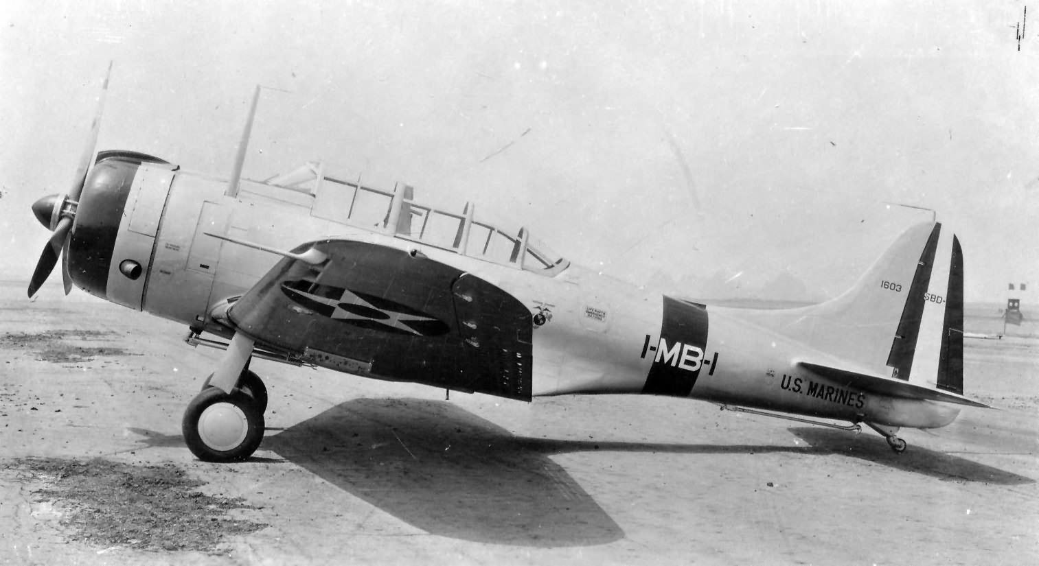 Marine SBD-1 BuNo 1603, coded 1-MB-1 of the VMB-1
