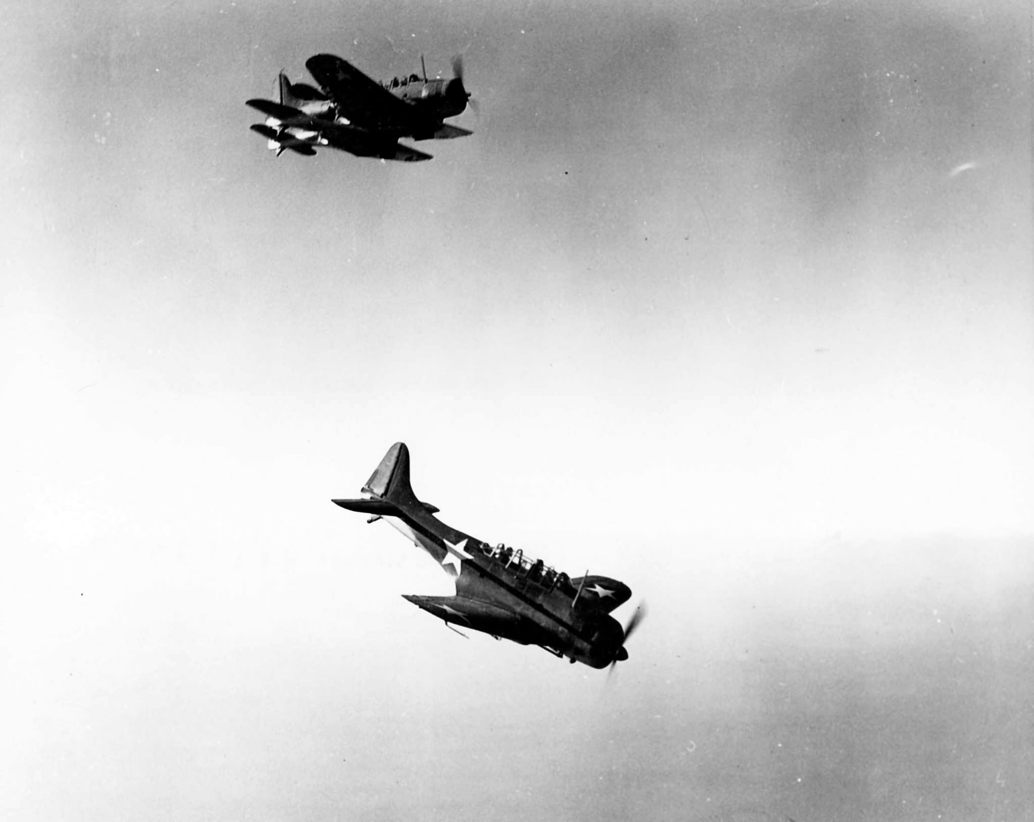Douglas SBD Dauntless formation during a training flight in December 1943