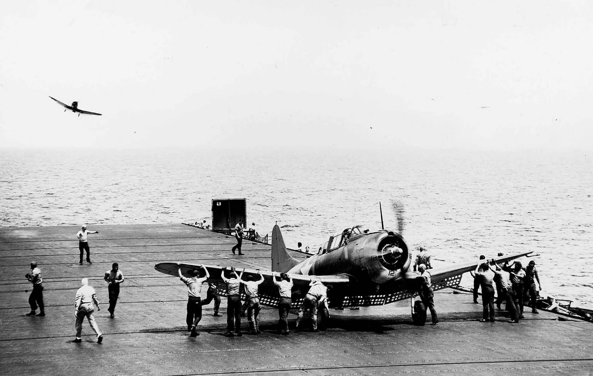 SBD during flight operations on the light carrier USS Princeton