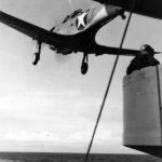 SBD Dauntless of VS-5 USS Enterprise taking-off for an early morning attack against Tulagi 7 August 1942
