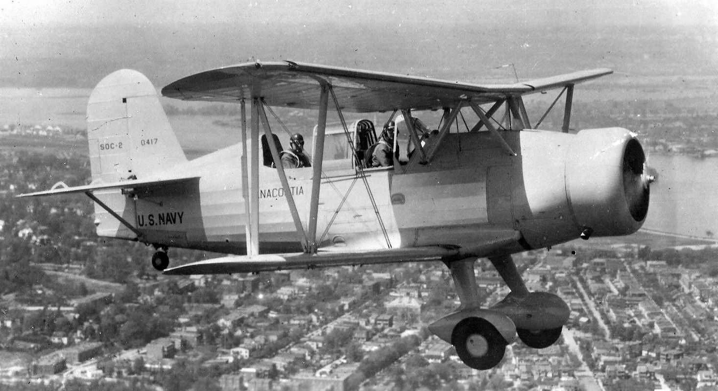 Curtiss SOC-2 BuNo 0417 in flight