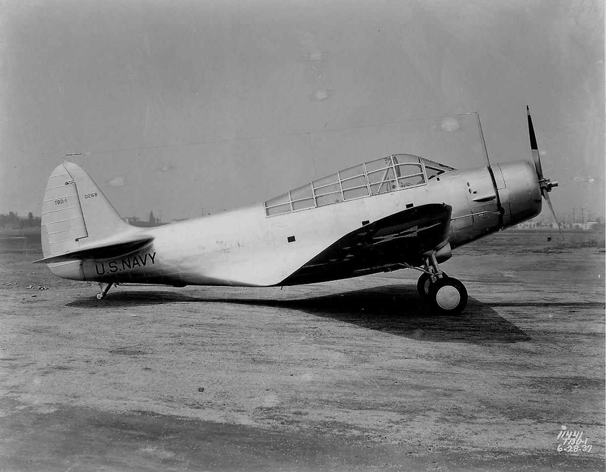 Side view of the first production TBD-1 Devastator June 28 1937