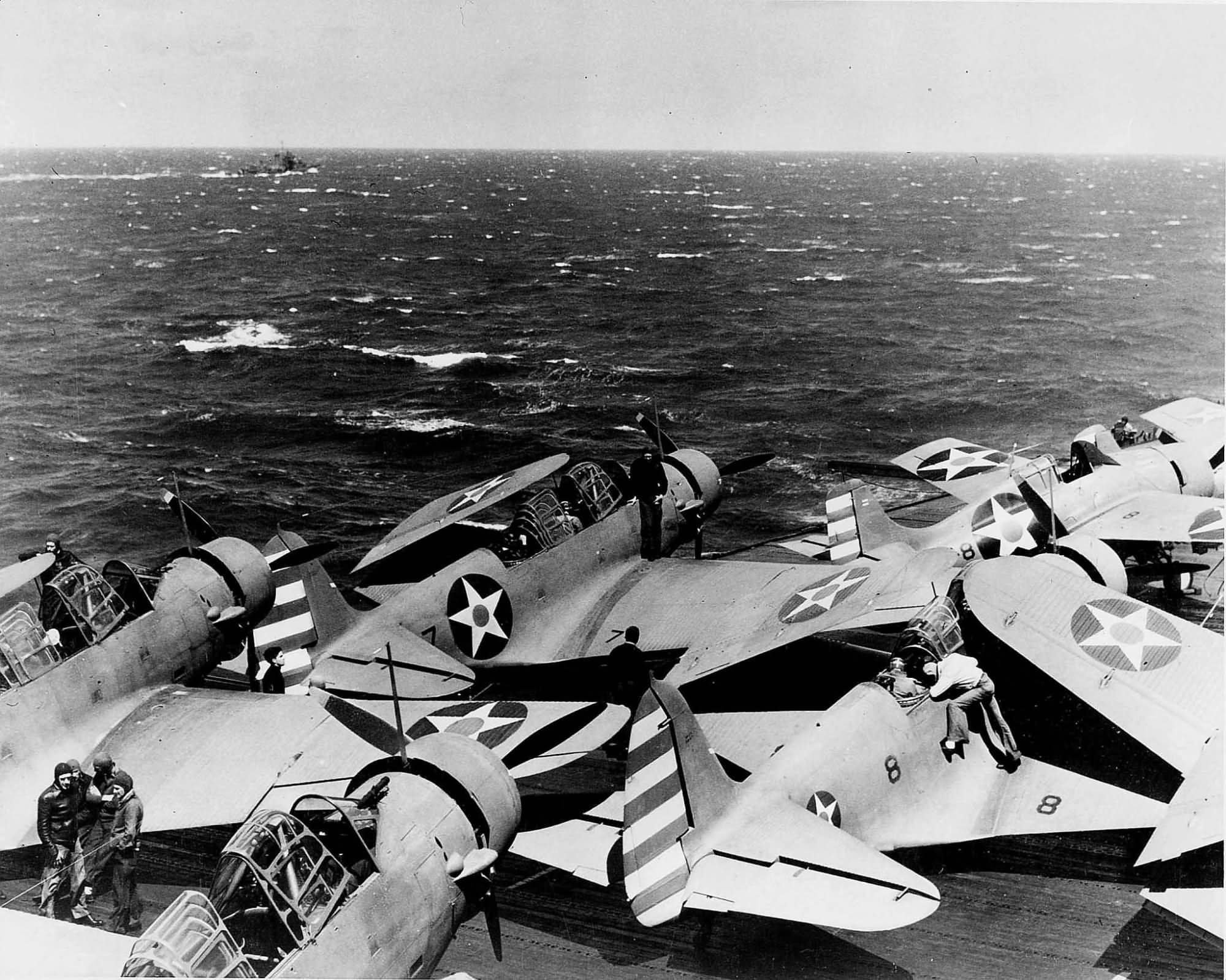 TBD-1 of VT-6 on the flight deck of USS Enterprise – Doolittle Raid April 11, 1942