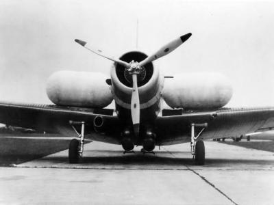 TBD Devastator torpedo bomber with its wing floats inflated 1937