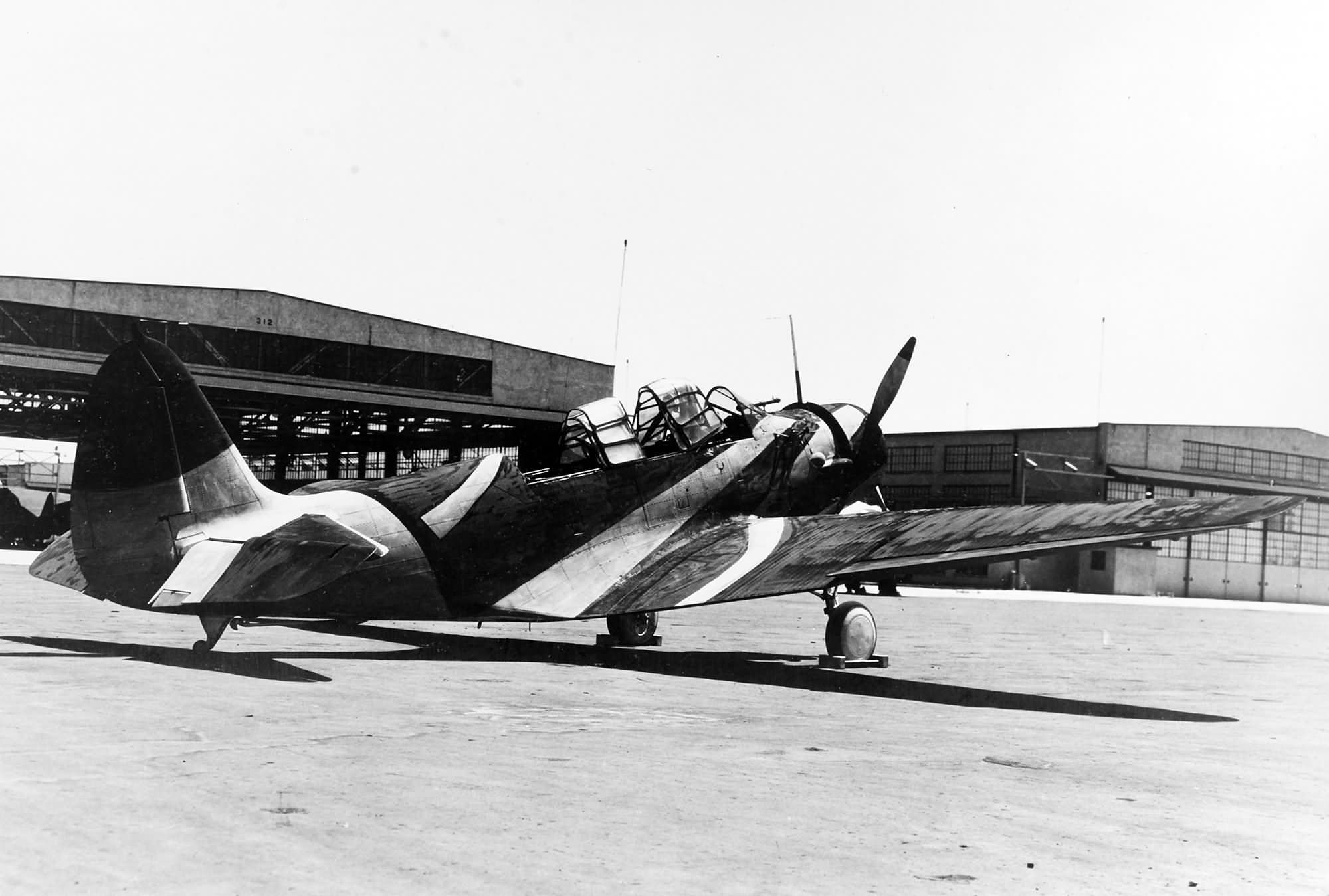 TBD Devastator is painted in McClelland Barclay experimental camouflage design number 7