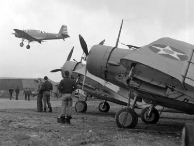 TBD Devastators with wings folded – RNAS Hatston 1942