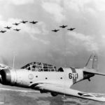 Douglas TBD Devastator 6-T-1 of the VT-6 in flight, March 1939