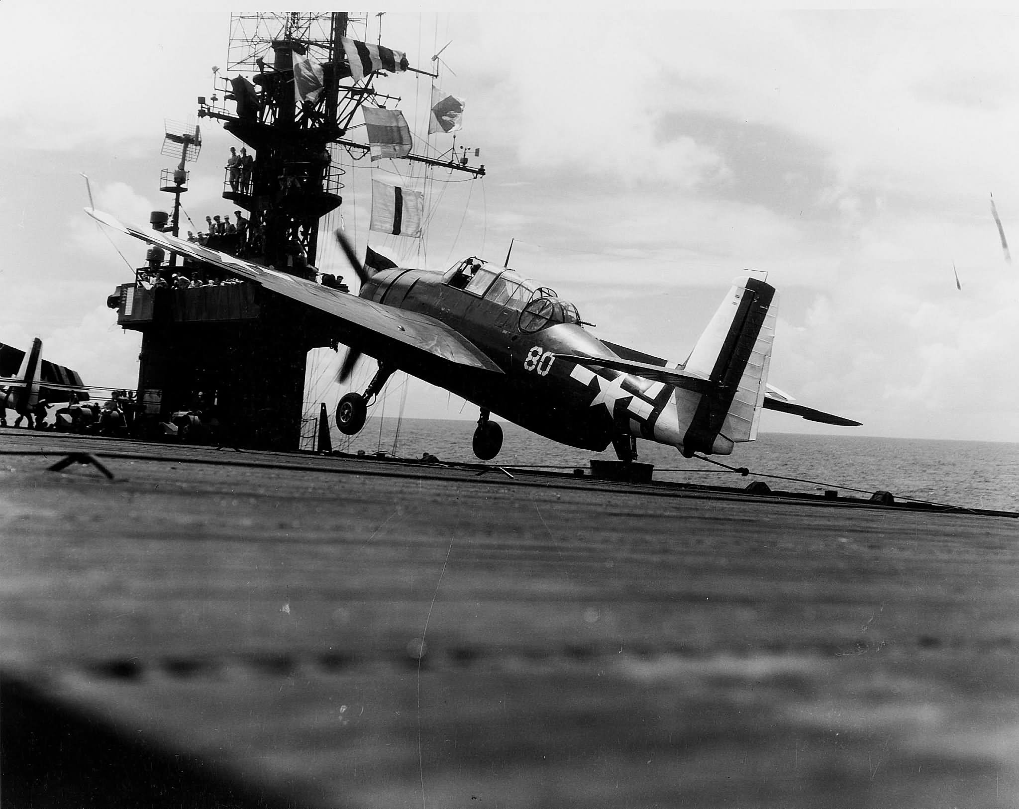 TBM-3E Avenger code 80 on board carrier USS Saginaw Bay CVE-82 – September 9 1945