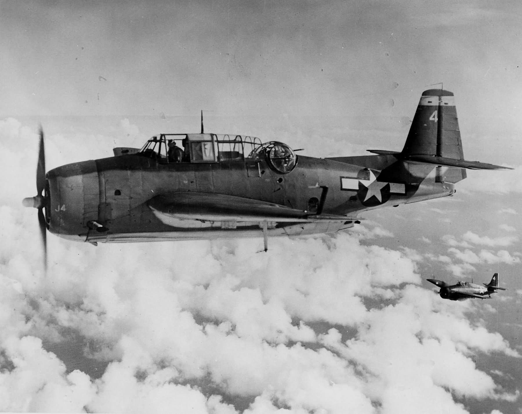 Tbm 3 Avenger 4 And Fm 2 Wildcat Of Composite Squadron Vc 84 Off The Escort Carrier Uss Makin Island Cve 93 Pictured In Flight On January 9 1945 World War Photos
