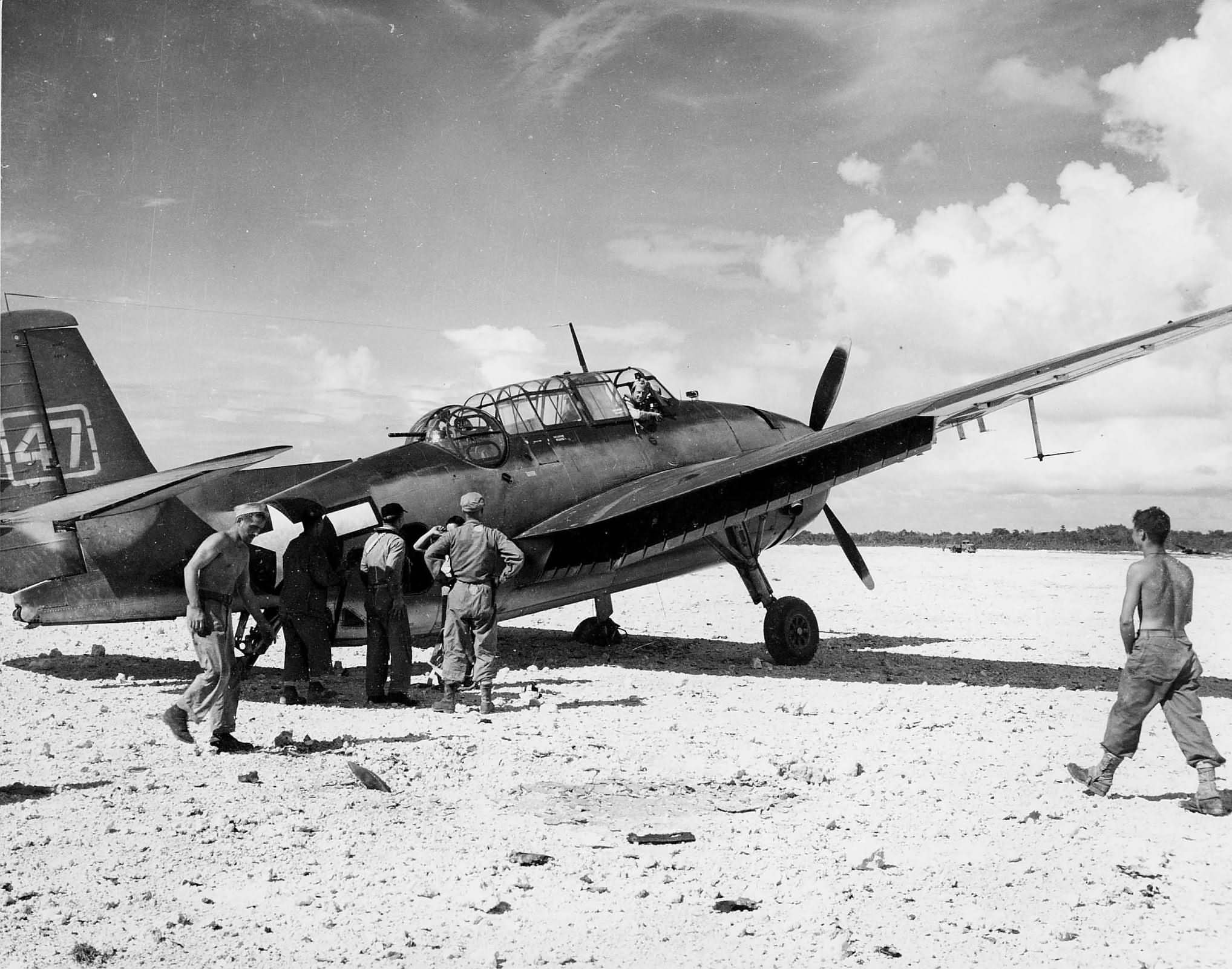 TBM Avenger „47” of VC-75 USS Ommaney Bay, Peleliu on September 18, 1944