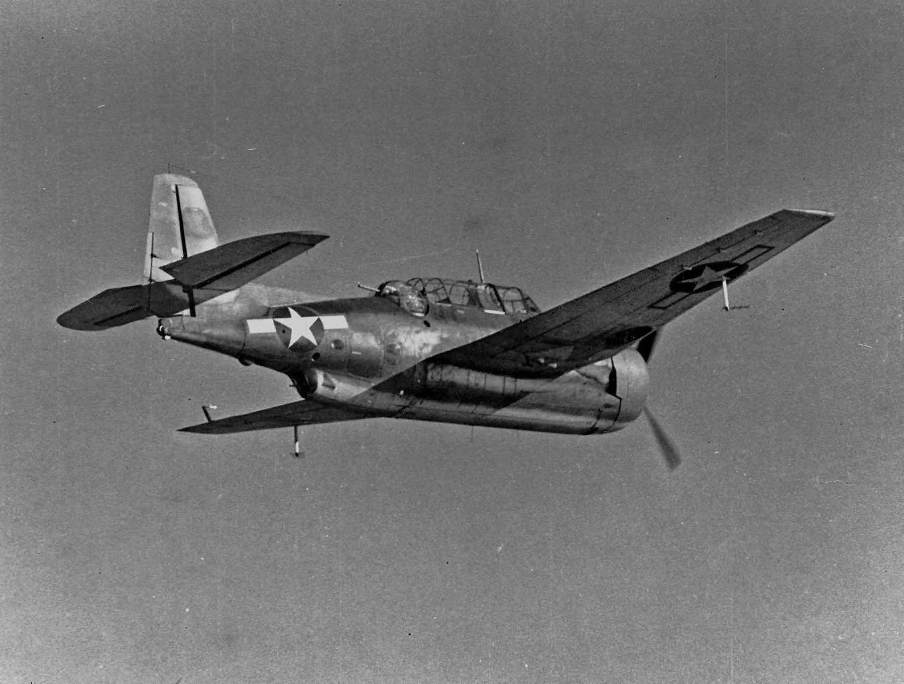 XTBF-3 Avenger in flight near NAS Patuxent River December 16 1943