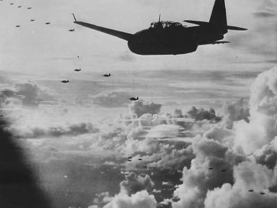Marine Avengers headed to strike on Munda Airfield 9 July 1943