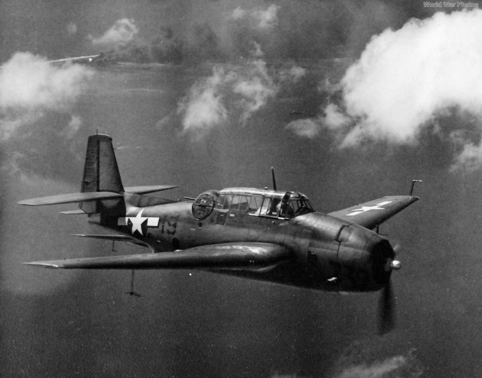 TBF-1C from USS Coral Sea on patrol over Makin Island 20 November 1943