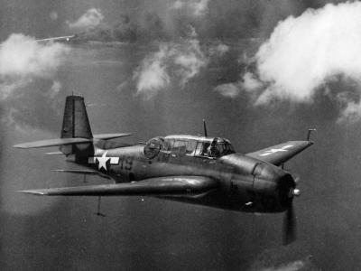 TBF-1C from USS Coral Sea on patrol over Makin Island 20 November 1943
