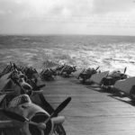 Avengers on deck of Carrier in heavy seas Atlantic 44