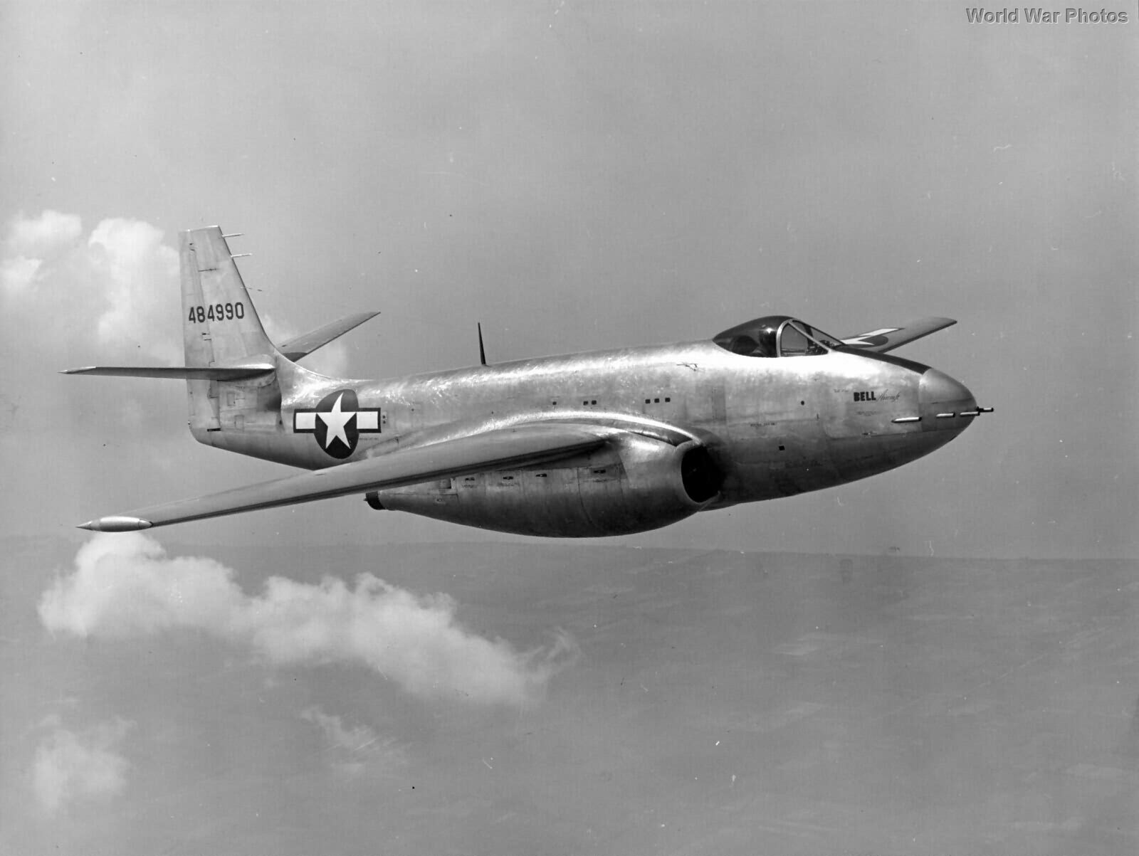Escort jet fighter Bell XP-83 during test flight