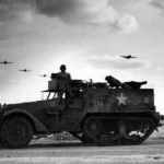 Thunderbolts of the 318th FG over M2A1 Okinawa 1945