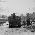 M31 of the 781st Tank Battalion and 70th ID troops in Wingens, 7 January 1945
