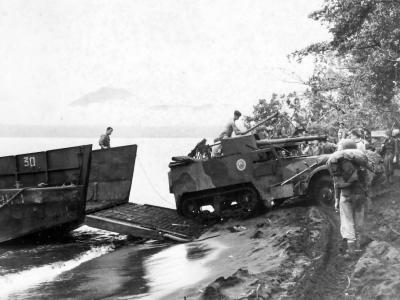 Marine tank destroyer M3 GMC with 75mm gun Cape Gloucester Pacific