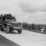 M3A1 halftrack of 3rd Infantry Division and 20th Armored Division Takes POWs Munich Germany 1945