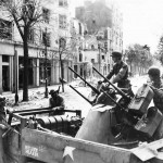 US Troops and M16 Gun Motor Carriage named Hitlers Hearse in Rennes France