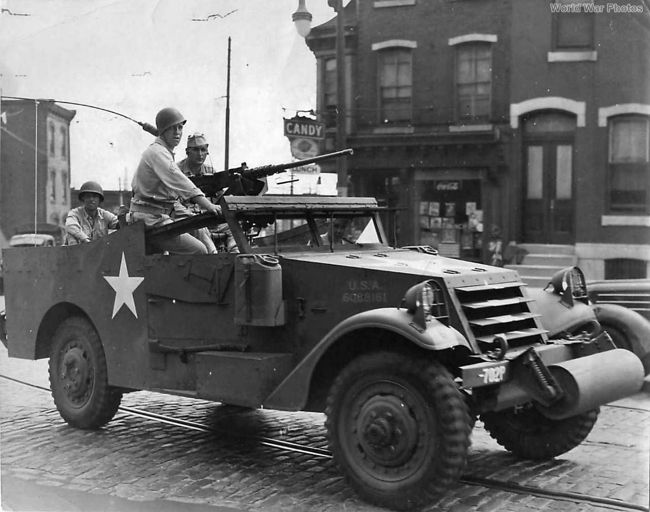 Soldiers in M3A1 in Downtown Philadelphia