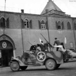 Gen. Keyes Arrives at Palermo Royal Palace in M3A1