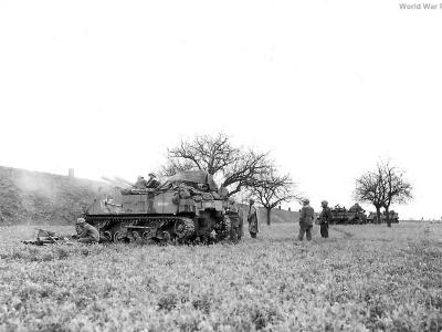M7 of 10th Armored Division firing near Heidelberg 30 March 1945