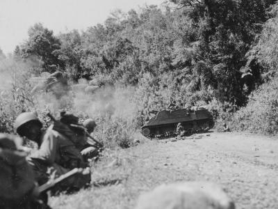M7 Priest 105mm Self Propelled Gun in Action, Luzon Philippines ’45