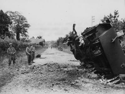 79th Infantry Division M8 Greyhound Destroyed By Mine La Haye Du Puits France