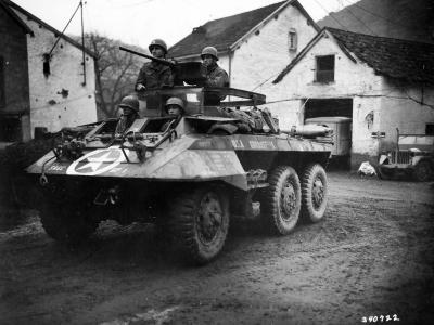 M20 Rusty Armored Car 6th Cavalry Group With Modified .50 Cal Ring Mount 3rd Army February 17 1945