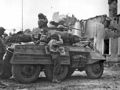 M8 Greyhound Armored Car in Action 2