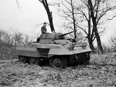 M8 Greyhound Armored Car in field trials 2