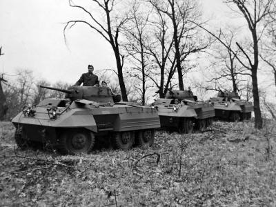 M8 Greyhound Armored Cars in field trials
