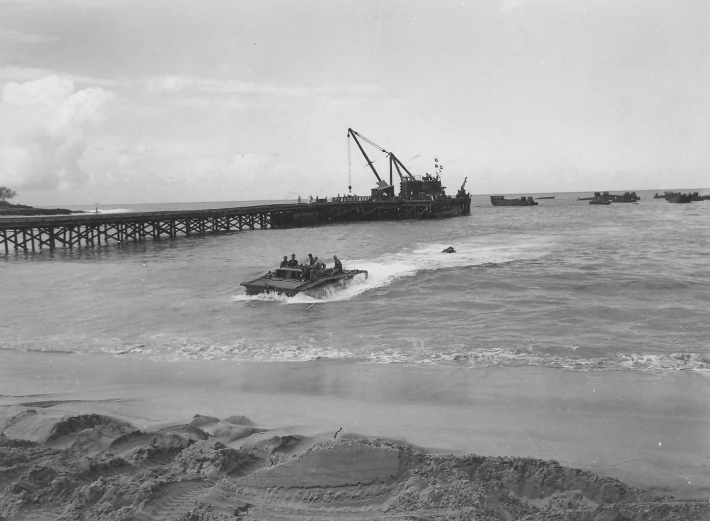 LVT Amtrac Heads For Biak Beach 1944