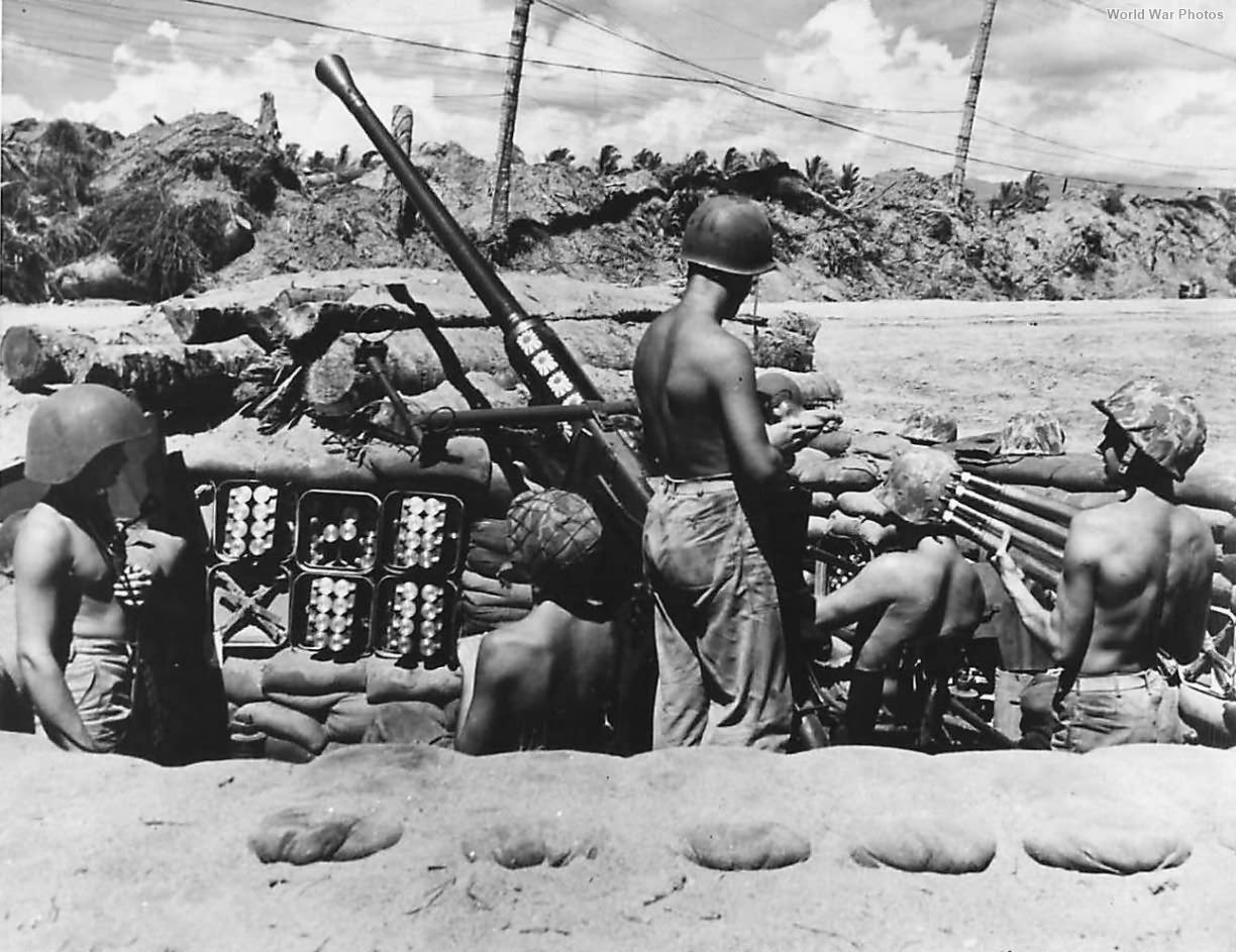 3rd Defense Battalion Marines with 40mm Bofors Gun
