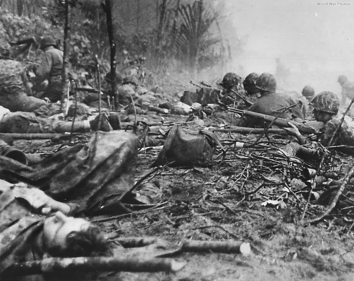 3rd Division Marines In action on Blue Beach