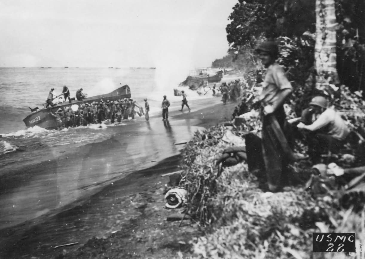 Marines Land Landing Craft Beach Bougainville Operation Cherry Blossom