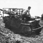 Jeep Ambulance moves wounded Marines from front on Bougainville