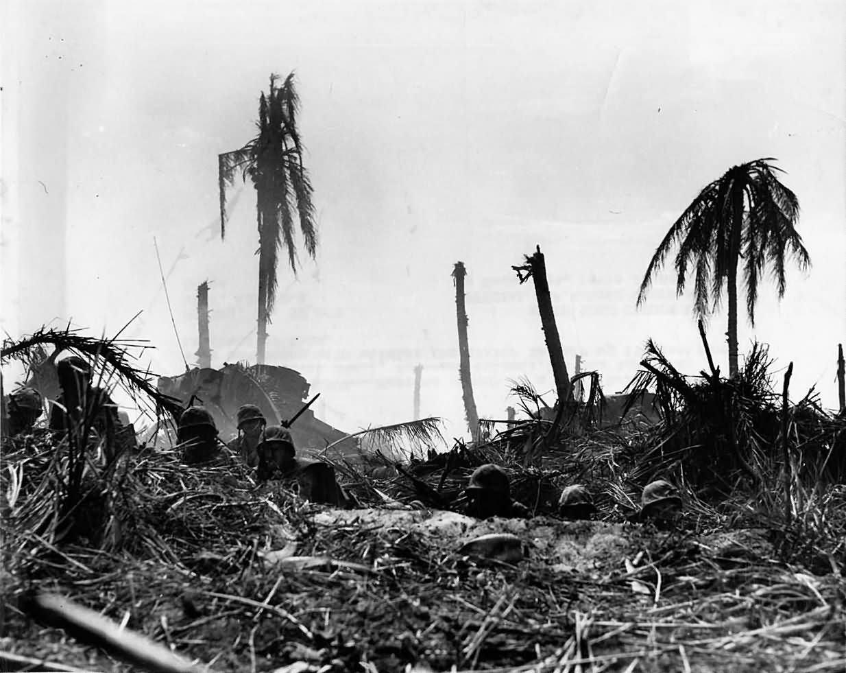 Marines tank on Parry Island Eniwetok Atoll