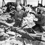 Marines Give Blood to Wounded Soldier on Eniwetok