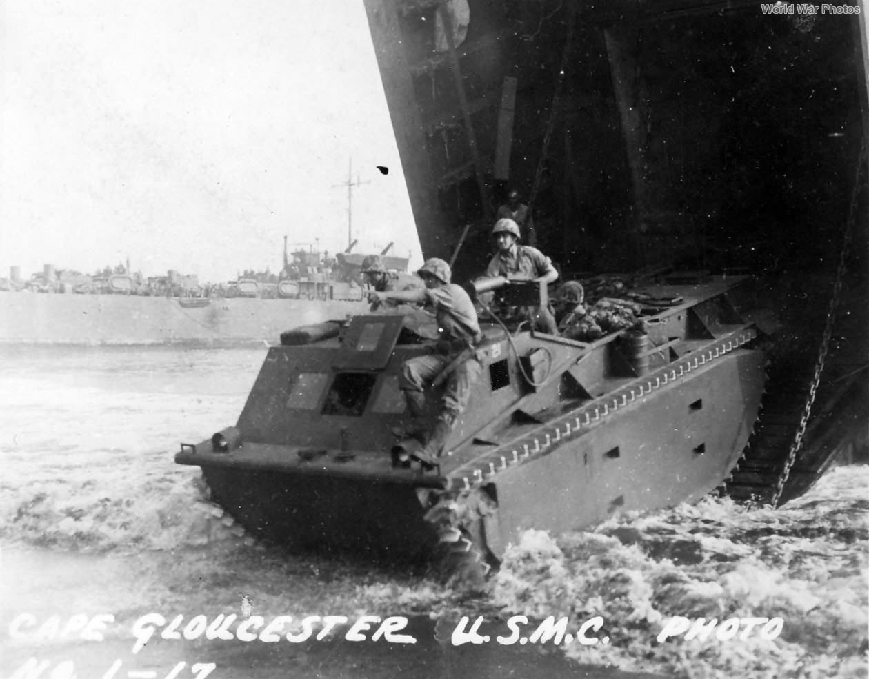 Amtrac amphibious tractor unloaded