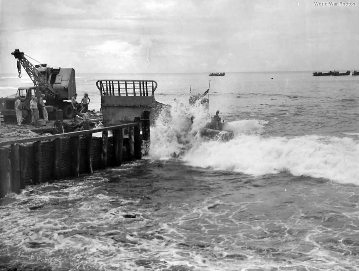 LCM at Fink Pier, Blue Beach, Cape Gloucester