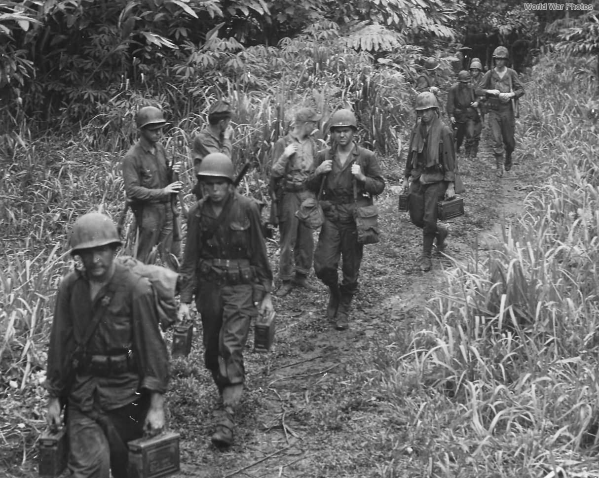 Marines advance toward Talasea Airstrip on Cape Gloucester