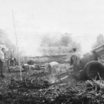 105mm Howitzer in action on Cape Gloucester