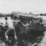 Chained up jeep stuck Cape Gloucester