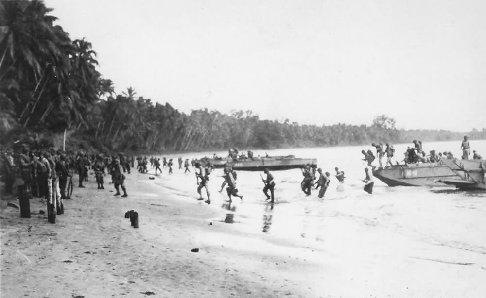 1st Marine Division Landing on Guadalcanal in LCPs August 1942